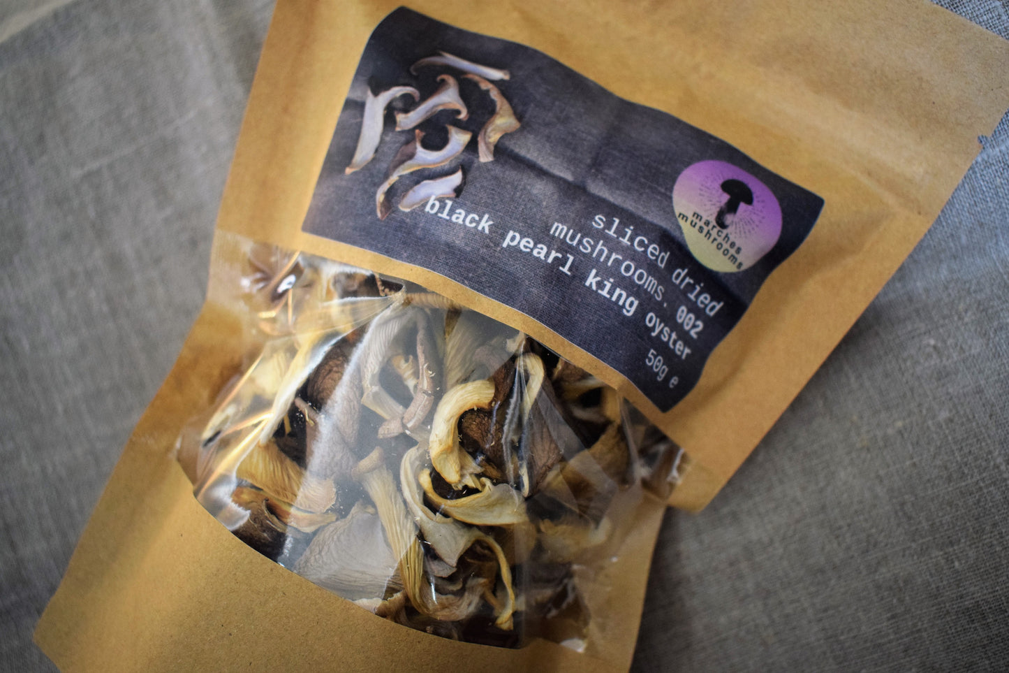 dried black pearl king oyster mushrooms