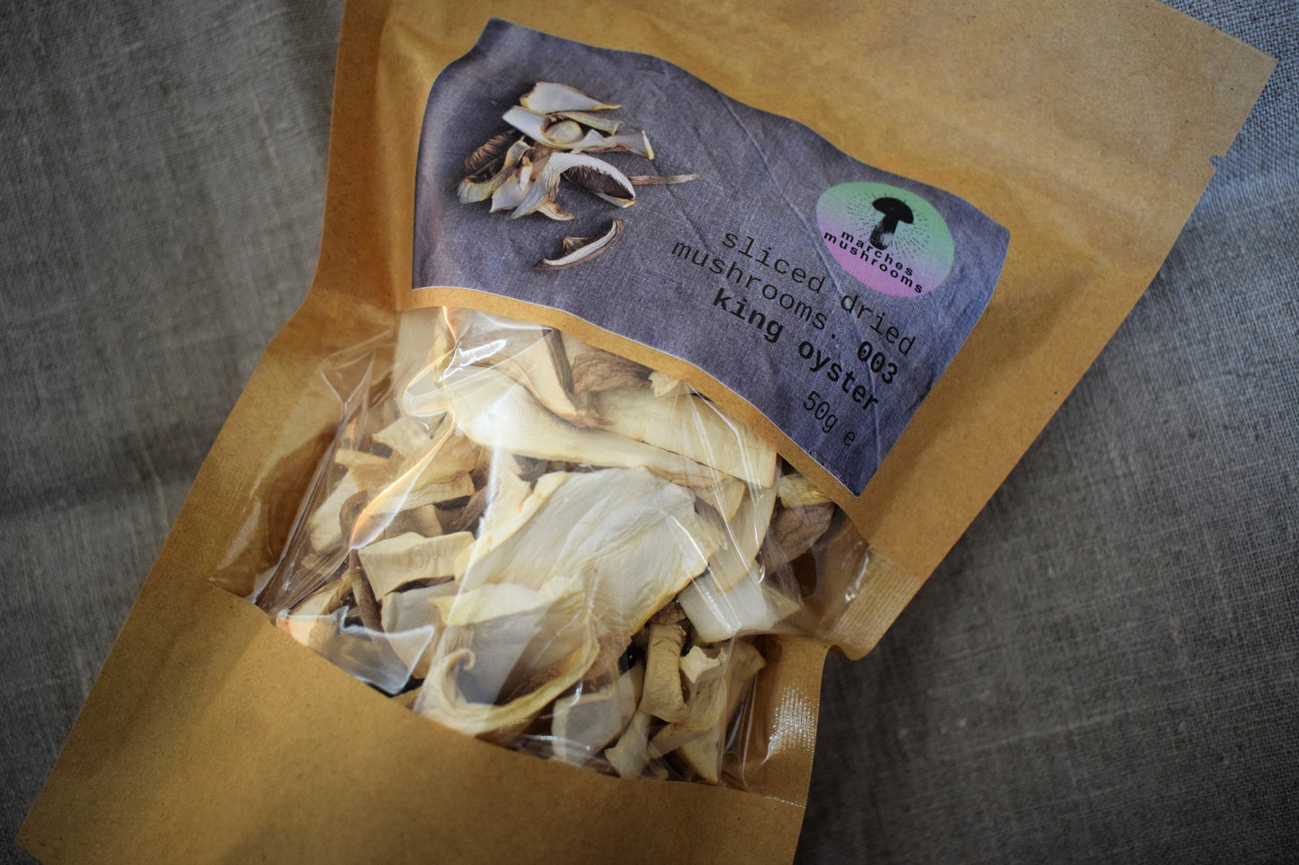 dried sliced king oyster mushrooms